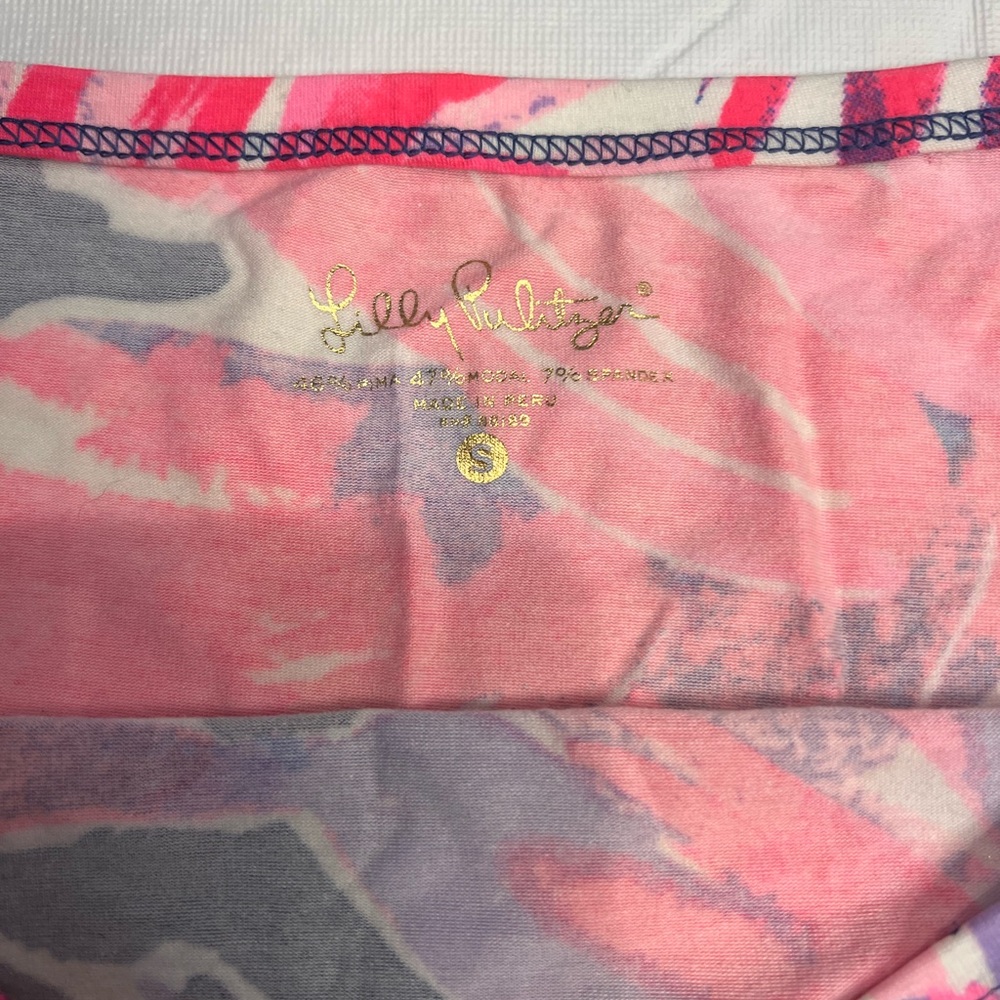 Lilly Pulitzer Pink and Purple Aurelia Off the Shoulder Top Excellent BRIGHT! - Picture 5 of 6